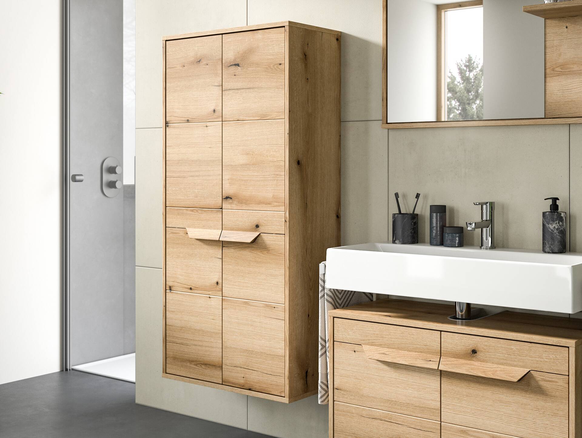 ZANTO Midischrank fürs Badezimmer, Evoka Oak Nachbildung 