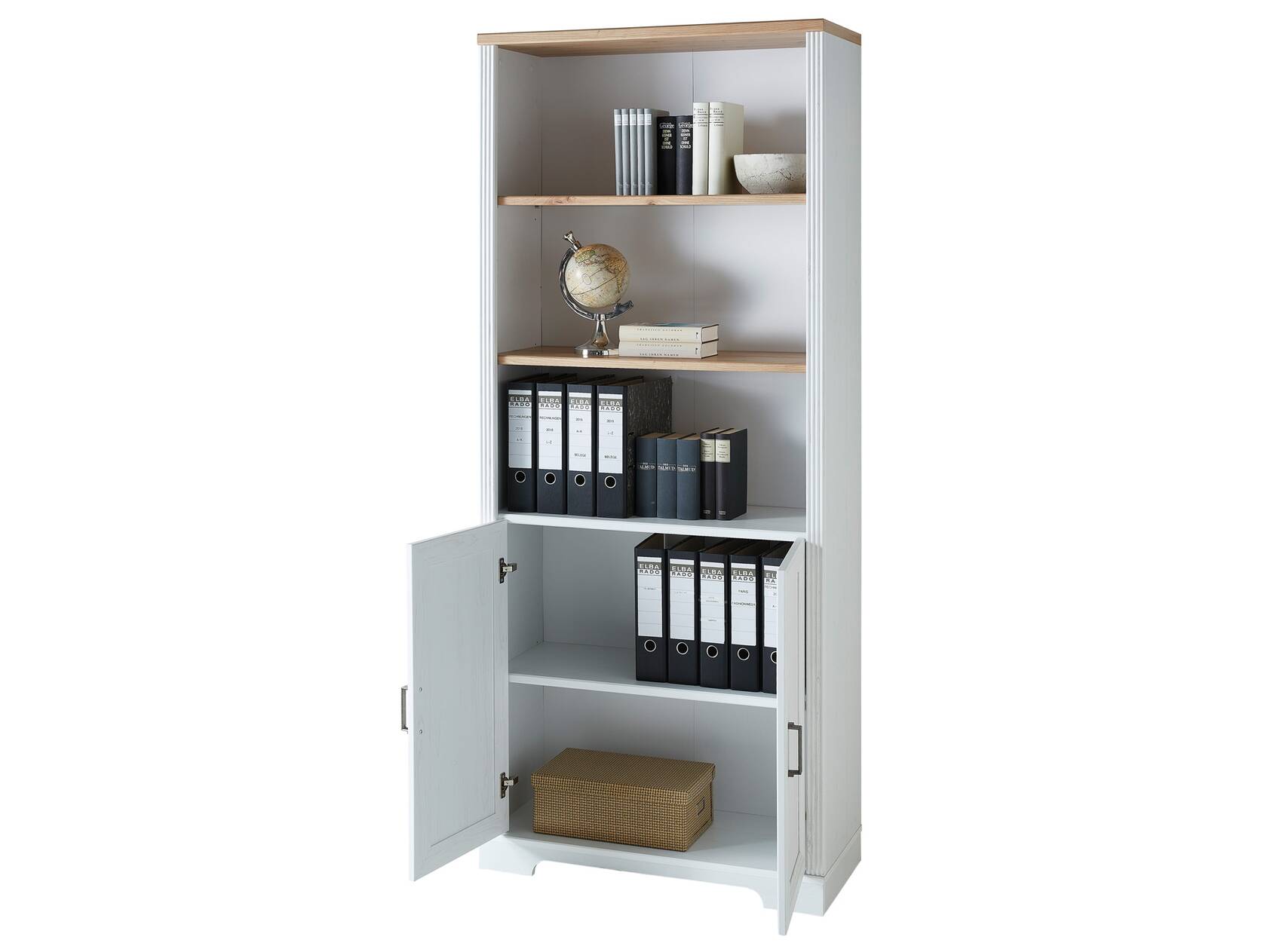 2 Büroschrank, hell/eichefarbig Material piniefarbig MDF/Dekorspanplatte JADY Türen,