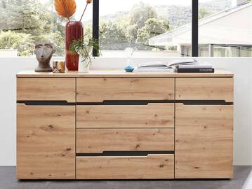 MAILAND Sideboard, Material Dekorspanplatte Artisan eichefarbig / Graphit