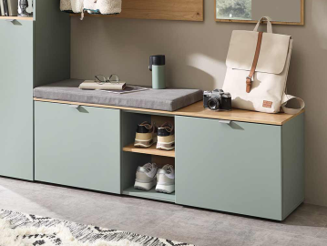 BAJA Garderobenbank groß, Material MDF, schilf/Artisan Eiche Nachbildung