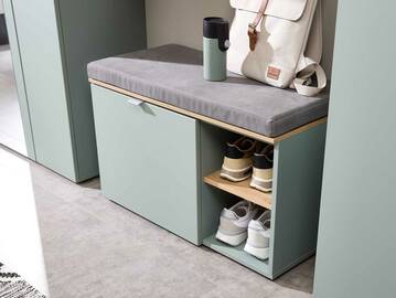 BAJA Garderobenbank klein, Material MDF, schilf/Artisan Eiche Nachbildung