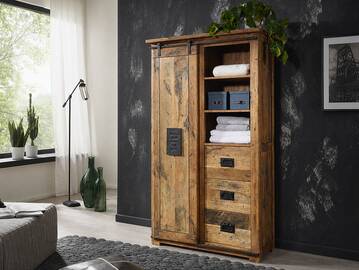 BRISTOL Highboard II, Material Massivholz, Mango rustikal