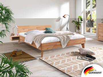CALIDO 4-Fuß-Bett mit Kopfteil, Material Massivholz