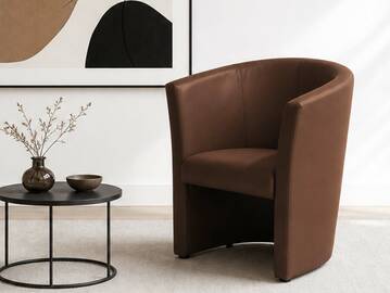 CHARLY Sessel / Cocktailsessel im Lederlook, Material Kunstleder dunkelbraun