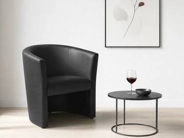 CHARLY Sessel / Cocktailsessel im Lederlook, Material Kunstleder schwarz