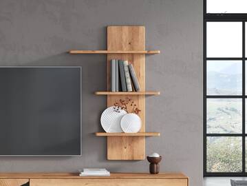 SARRAGOSSA Wandboard mit 3 Böden, Material Massivholz, Wildeiche geölt 