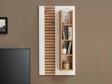 FABINA Wandregal, Material Spanplatte, Artisan Eiche Nachbildung/weiss
