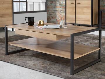 HAVANO Couchtisch, Material Dekorspanplatte, Riviera Eichefarbig/schwarz