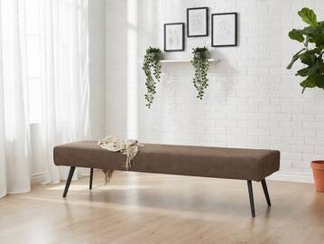SANTON Sitzbank, Material Stoffbezug 160 cm | braun | ohne Rückenlehne