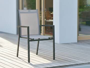 NEW LEVANTO Stapelsessel, Material Aluminium, anthrazit/silber 