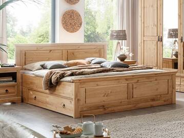 PALERMO Doppelbett 180x200 cm, Material Massivholz, Kiefer eichefarbig gebeizt