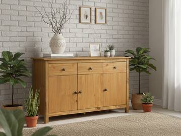 TOBINO Sideboard, Material Massivholz, Kiefer gewachst