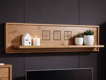 WINSTON Wandboard, Material Massivholz, Wildeiche 130 cm 
