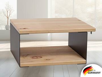 ZABINO Hängenachtkommode aus Zirbe, Material Massivholz/Metall 