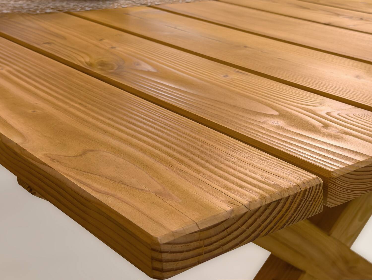 CANCUN Esstisch / Gartentisch mit XBeinen, Material Massivholz, Lärche