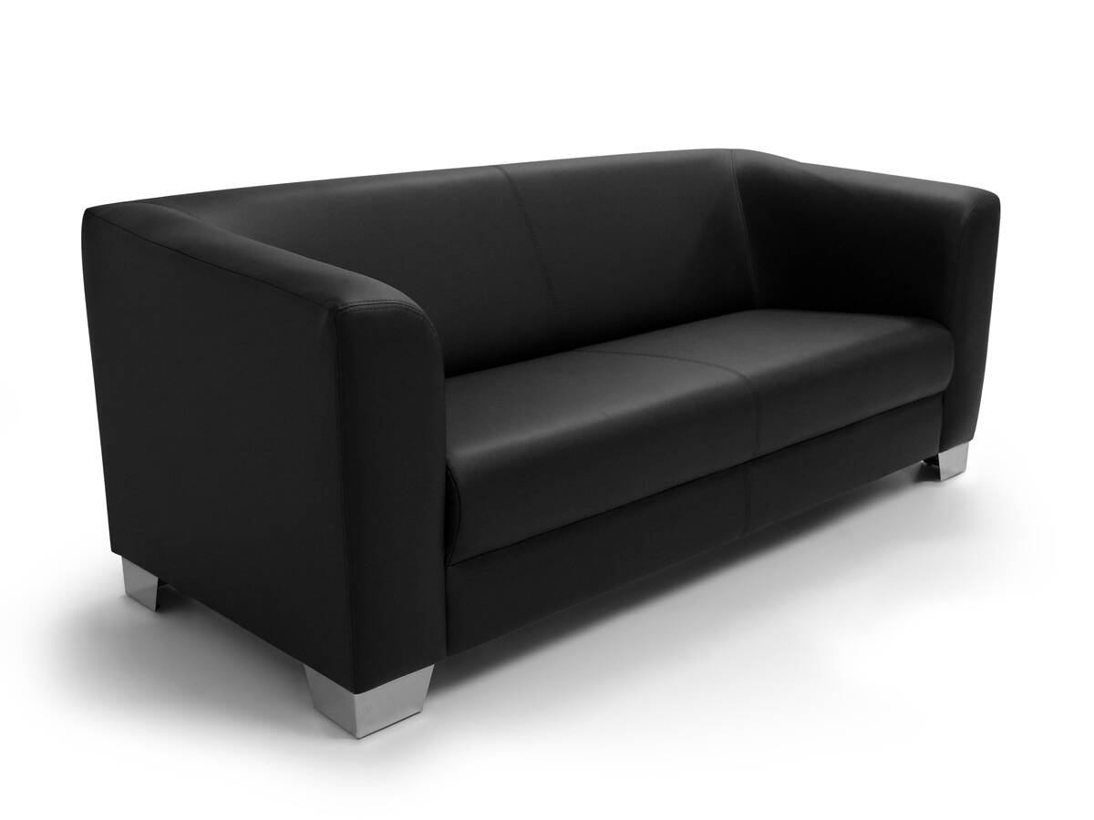 CHICAGO 3-2-1 Sofagarnitur, Material Kunstleder schwarz
