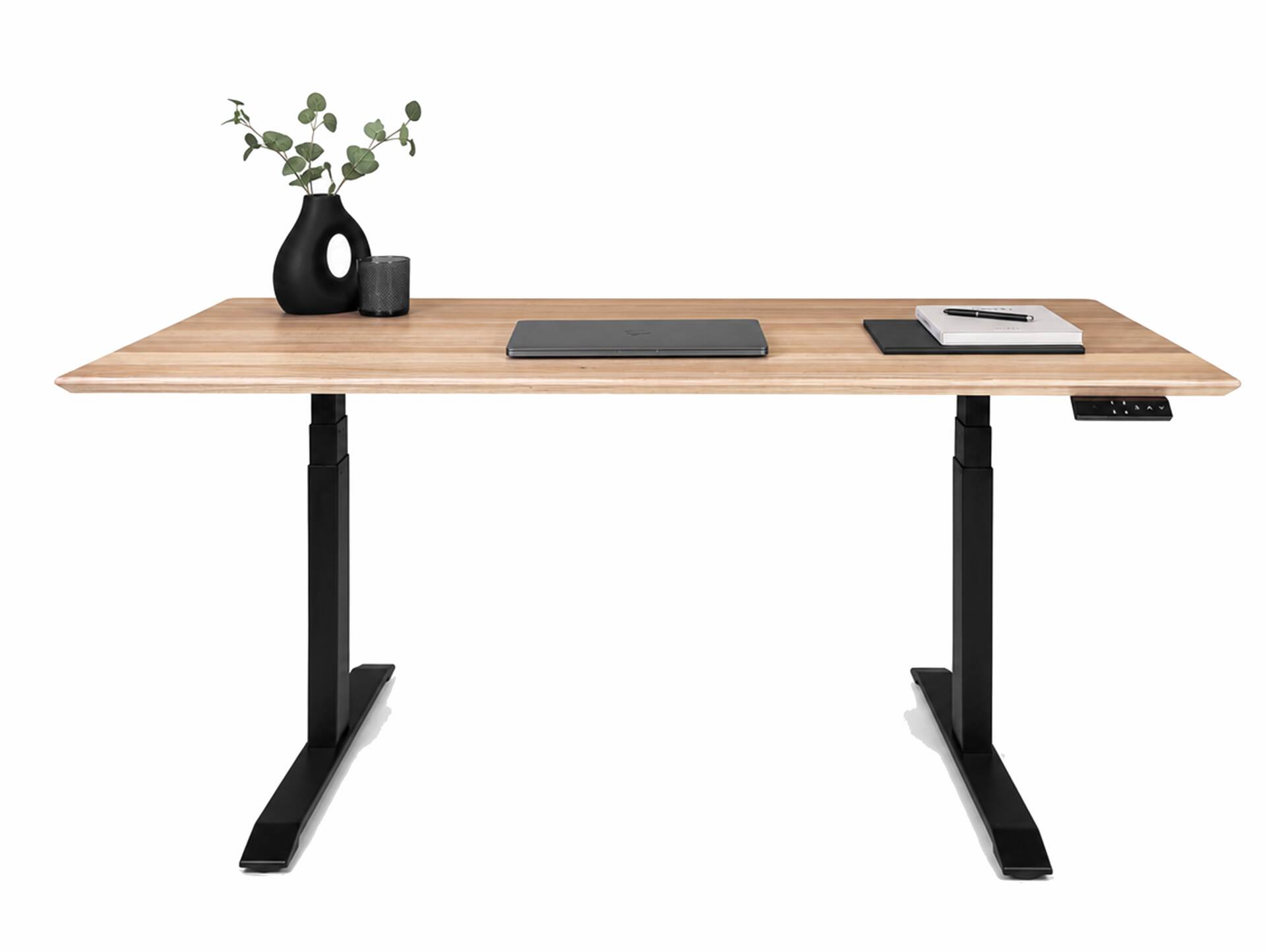 OFFICE OAK elektrisch höhenverstellbarer Schreibtisch 160x80 cm, Material Massivholz, Eiche geölt 