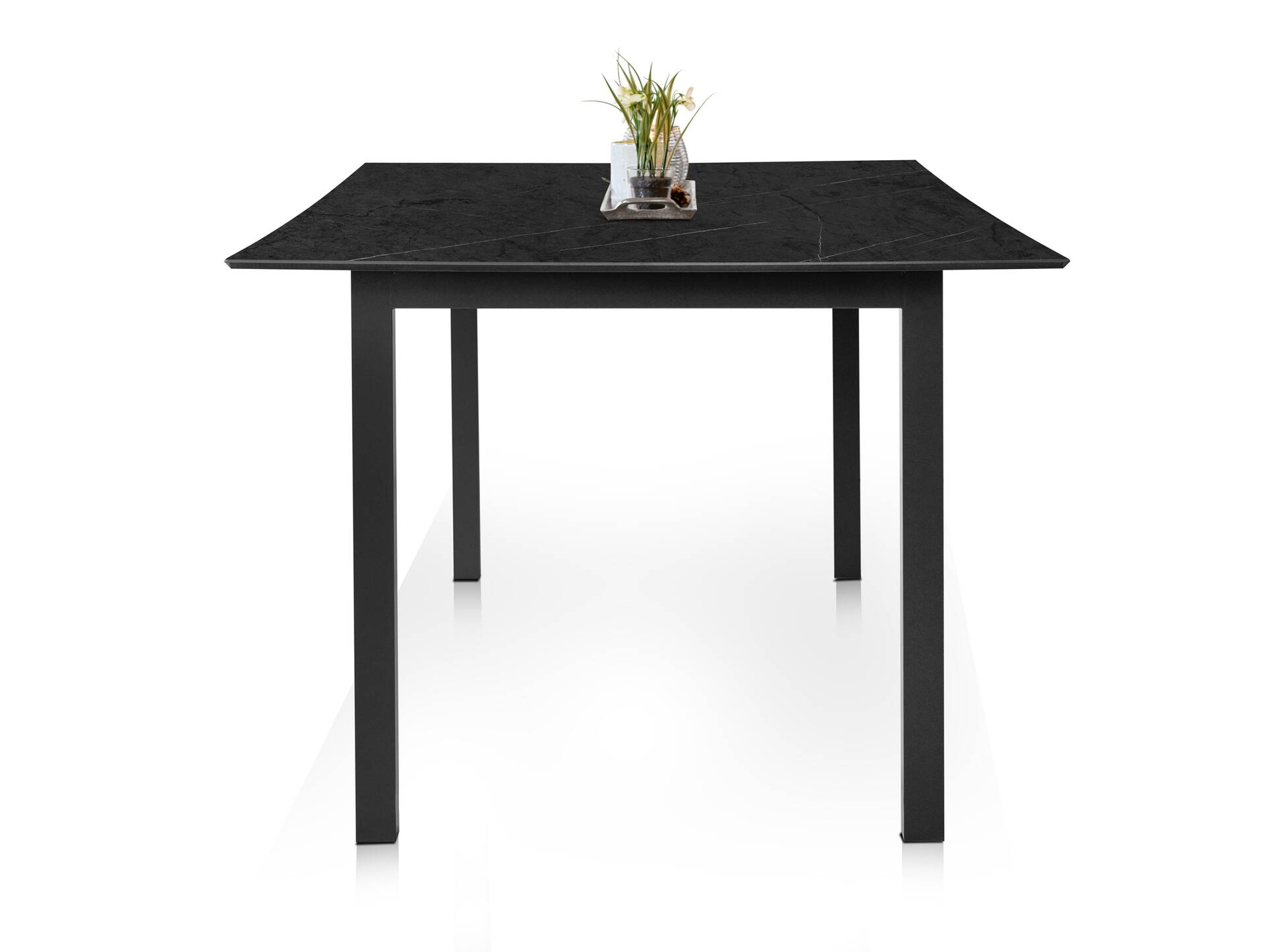 DOLOMIT Gartentisch/Esszimmertisch, Material HPL / Aluminium 200 cm | 80 cm | schwarz/dunkelgrau