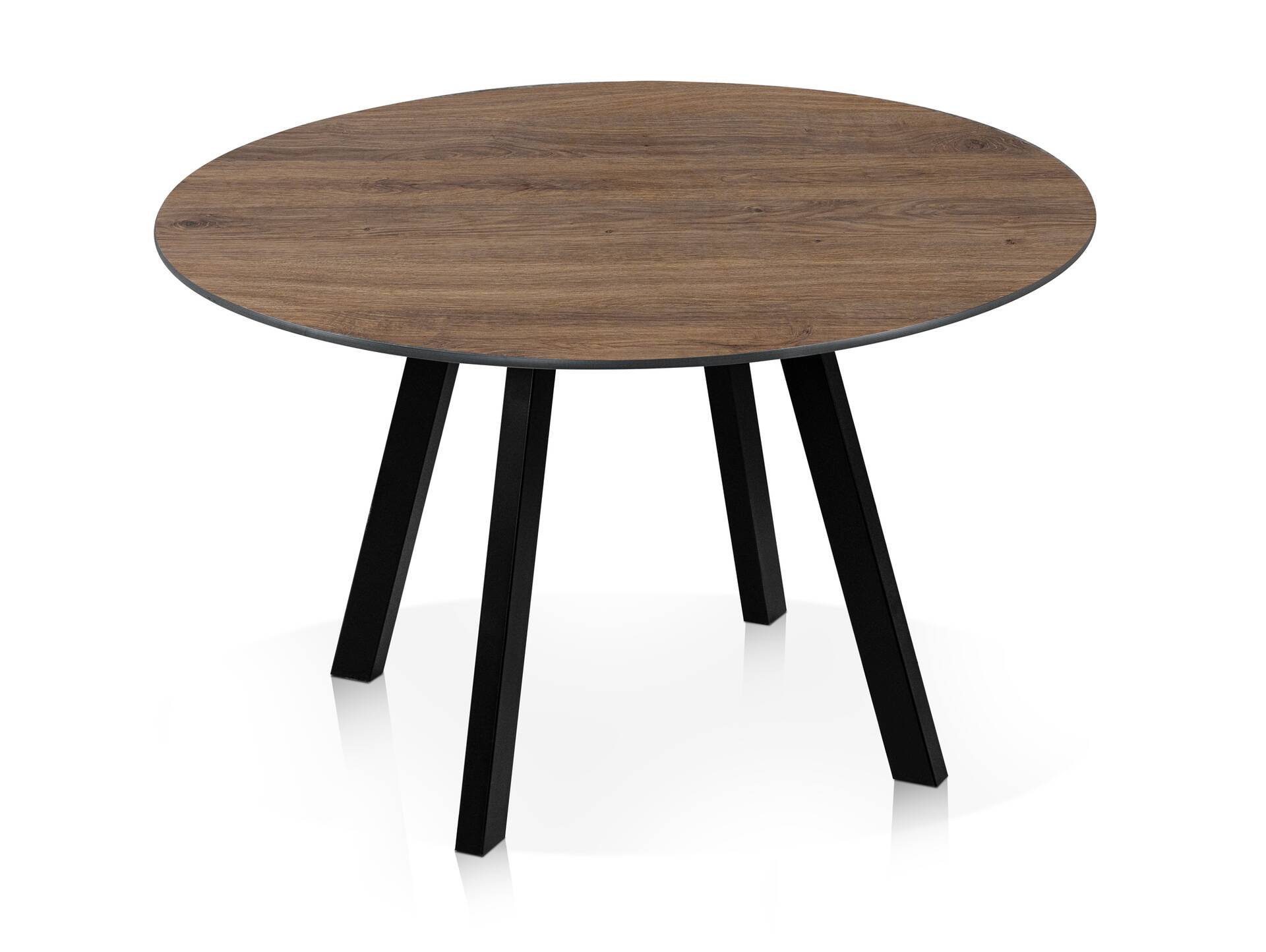Levent Esstisch rund, Material HPL / Metall 80 cm | Eichefarbig
