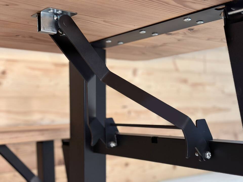 TEGERNSEE Gartengarnitur - klappbar, rustikale Altholzoptik, Material Massivholz/Metall, Thermo-Fichte 200 x 60 cm | Innenbereich | ohne Rückenlehne
