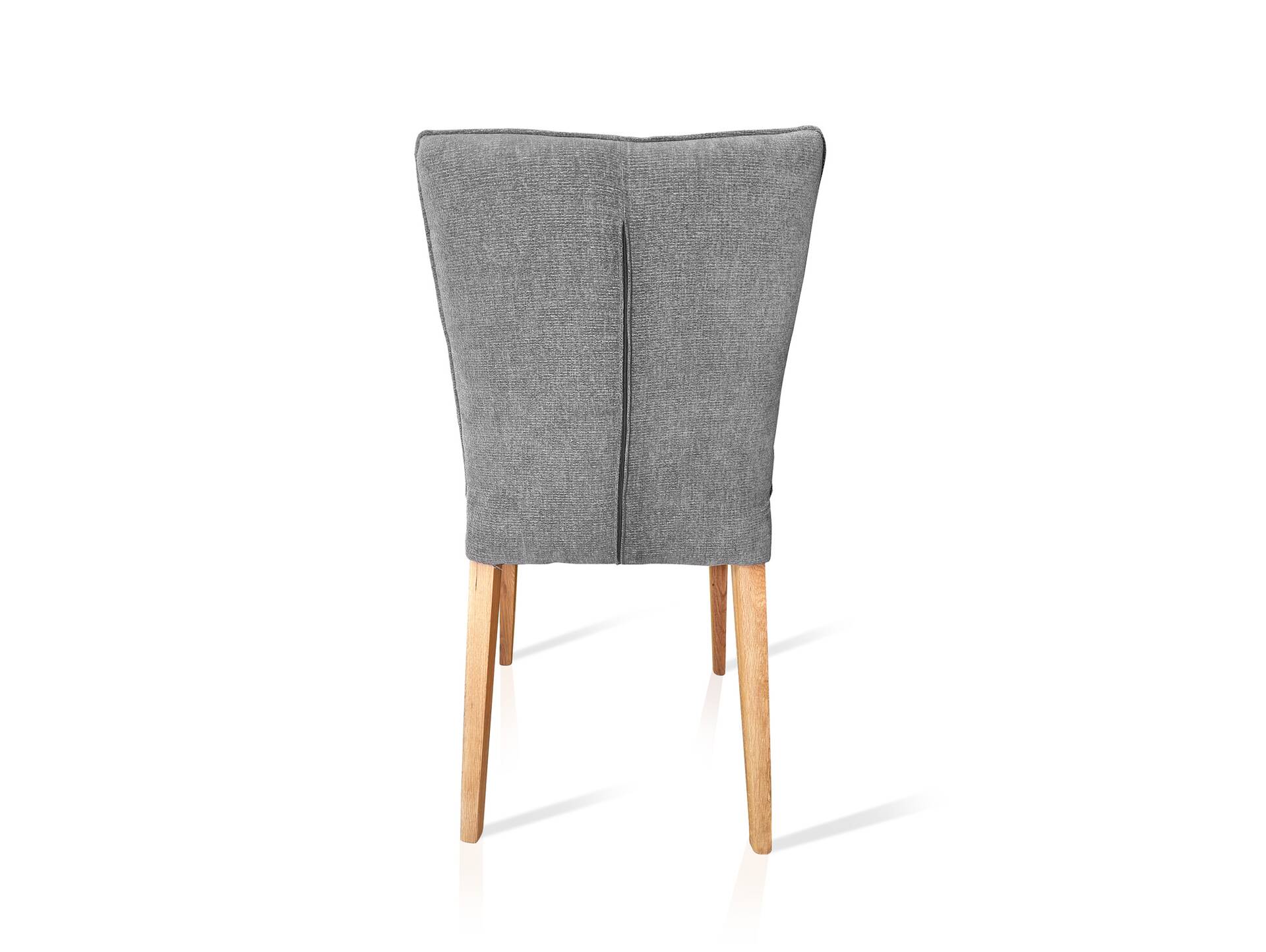 AMERA Polsterstuhl, Material Massivholz/Bezug Stoff Grau