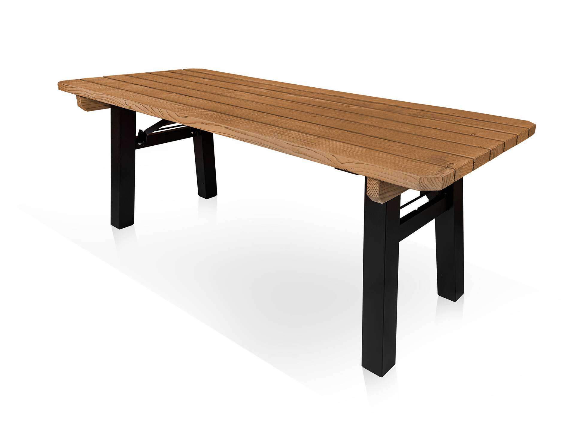 AMMERSEE Gartentisch - klappbar, rustikale Altholzoptik, Material Massivholz/Metall, Thermo-Fichte 200 x 60 cm | Innenbereich