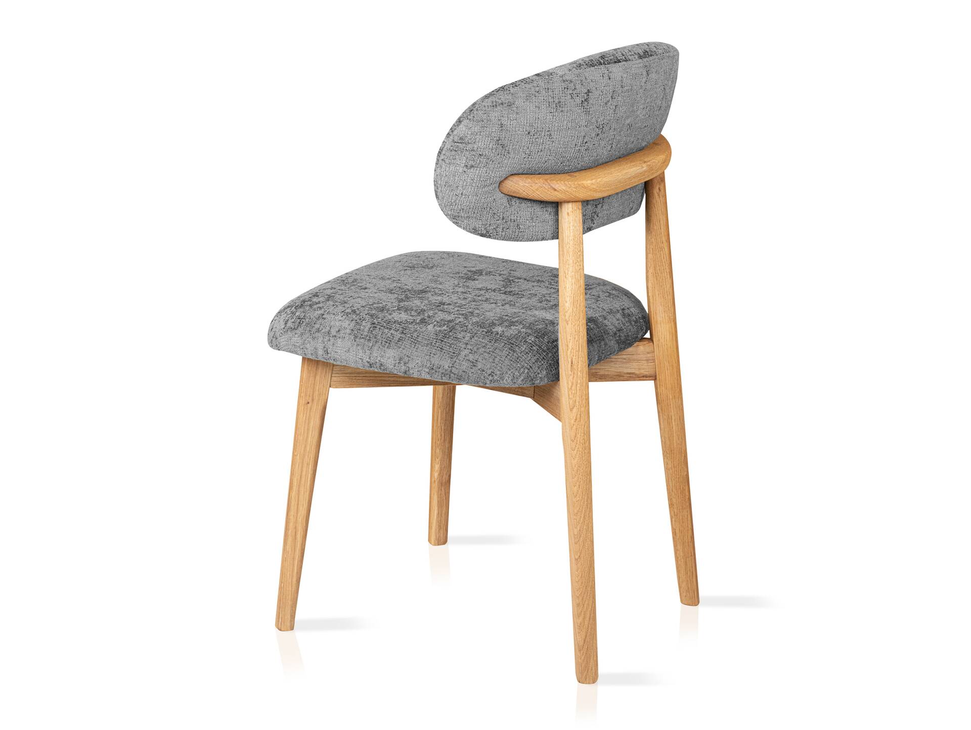 NELLI Polsterstuhl, Material Massivholz / Stoff Grau