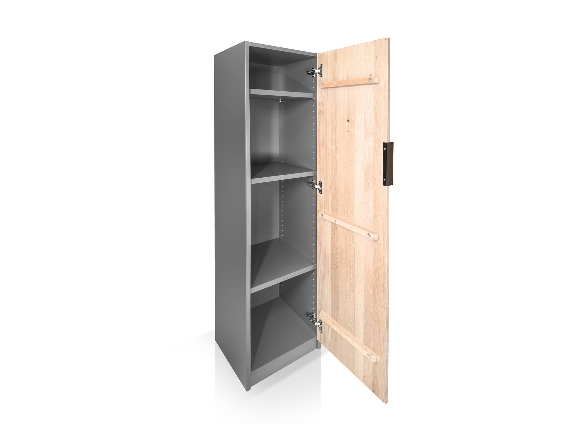 OFFICE OAK Aktenschrank III, Material teilmassiv, Eiche/graphitfarbig Türanschlag rechts