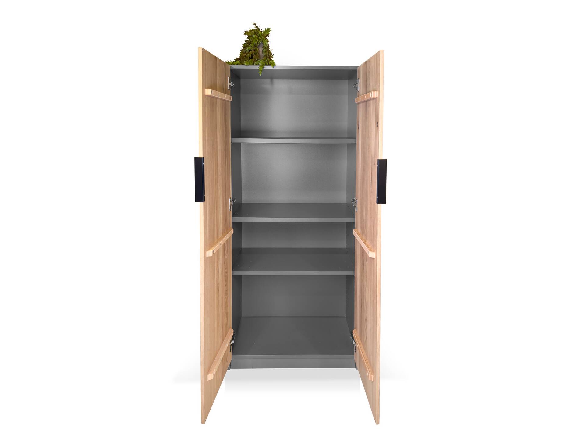 OFFICE OAK Aktenschrank VII, Material teilmassiv, Eiche/graphitfarbig 