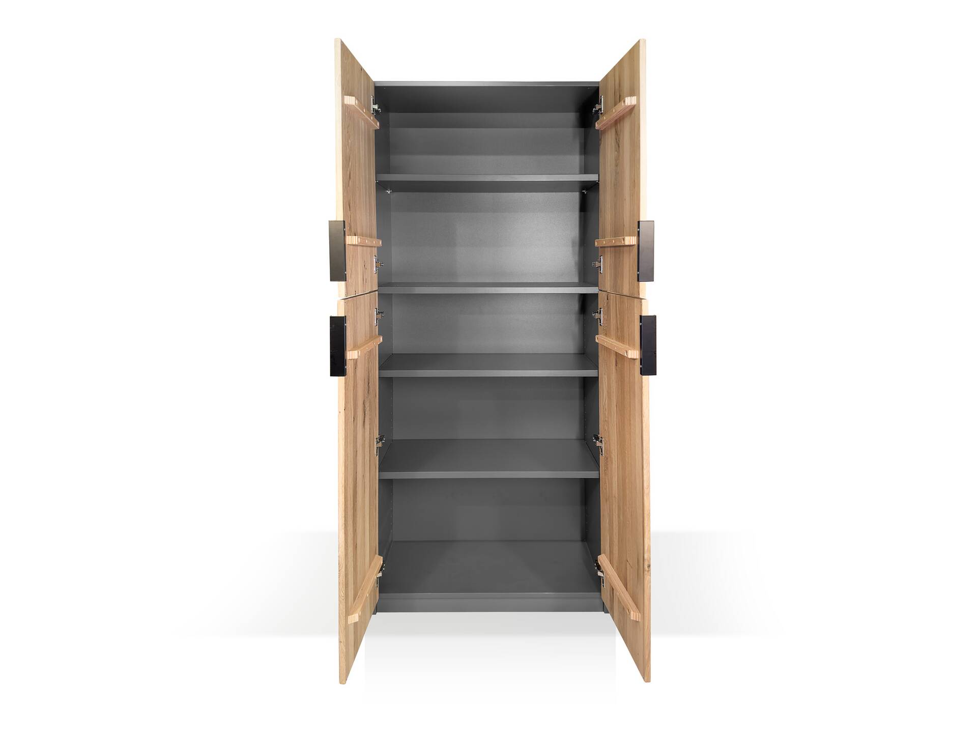OFFICE OAK Aktenschrank VIII, Material teilmassiv, Eiche/graphitfarbig 