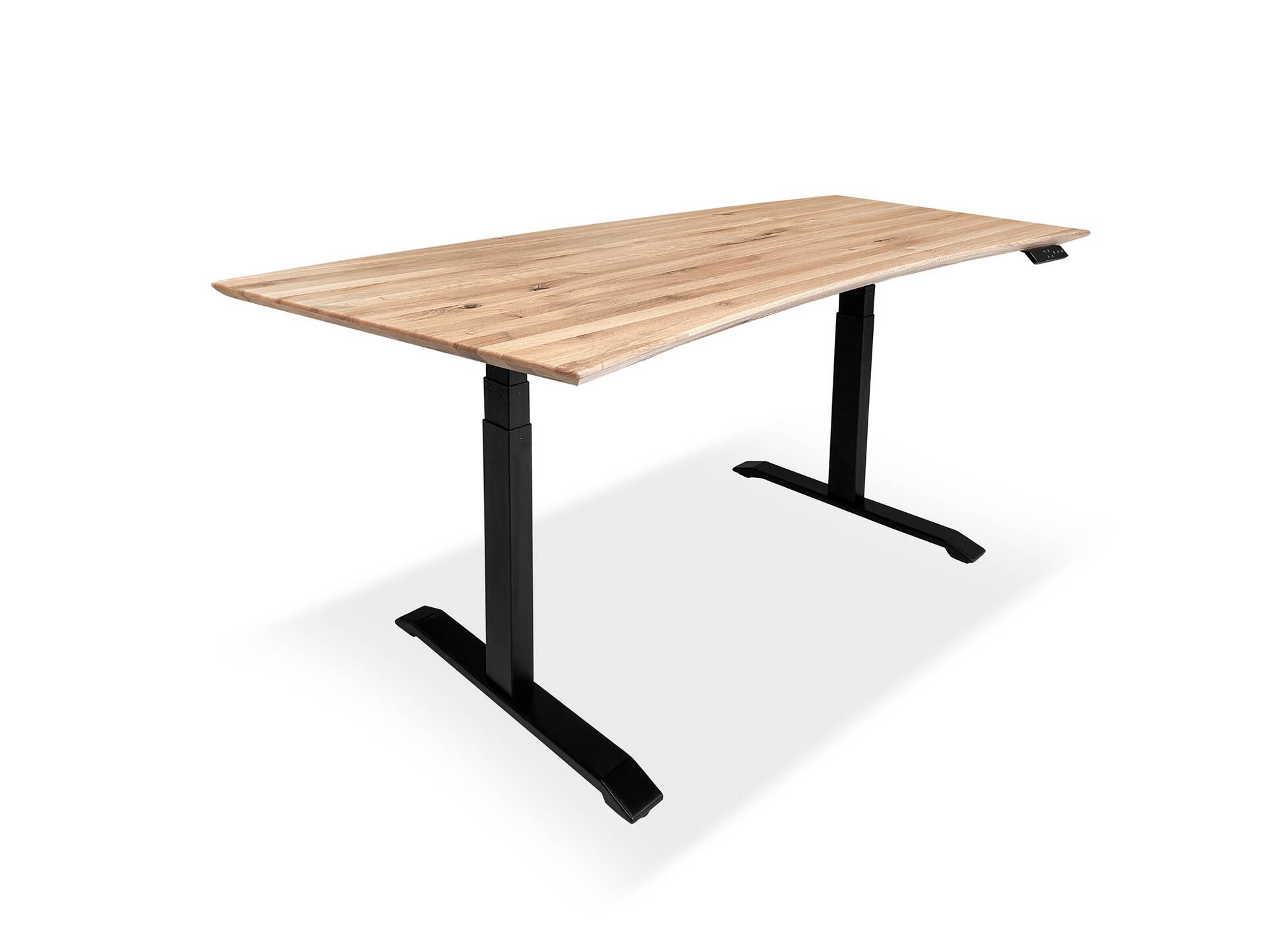 OFFICE OAK elektrisch höhenverstellbarer Schreibtisch 180x80 cm, Material Massivholz, Eiche geölt 