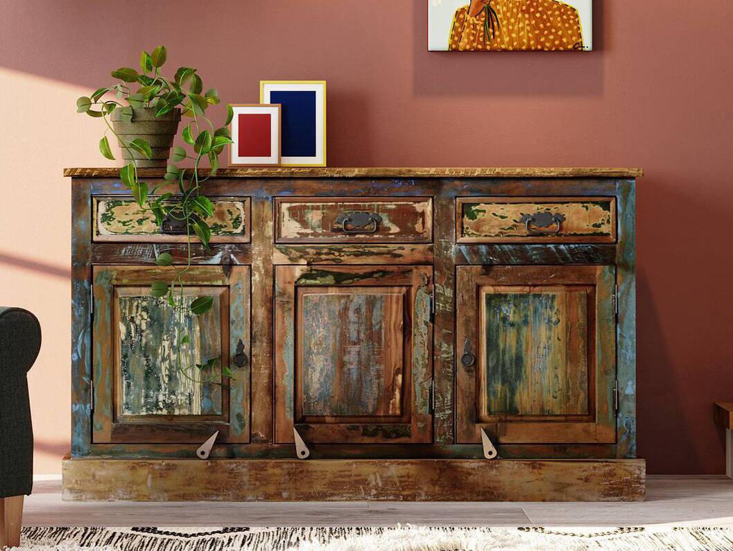 RIVERBOAT Sideboard I aus Altholz, Material Massivholz, Vintage-Optik 