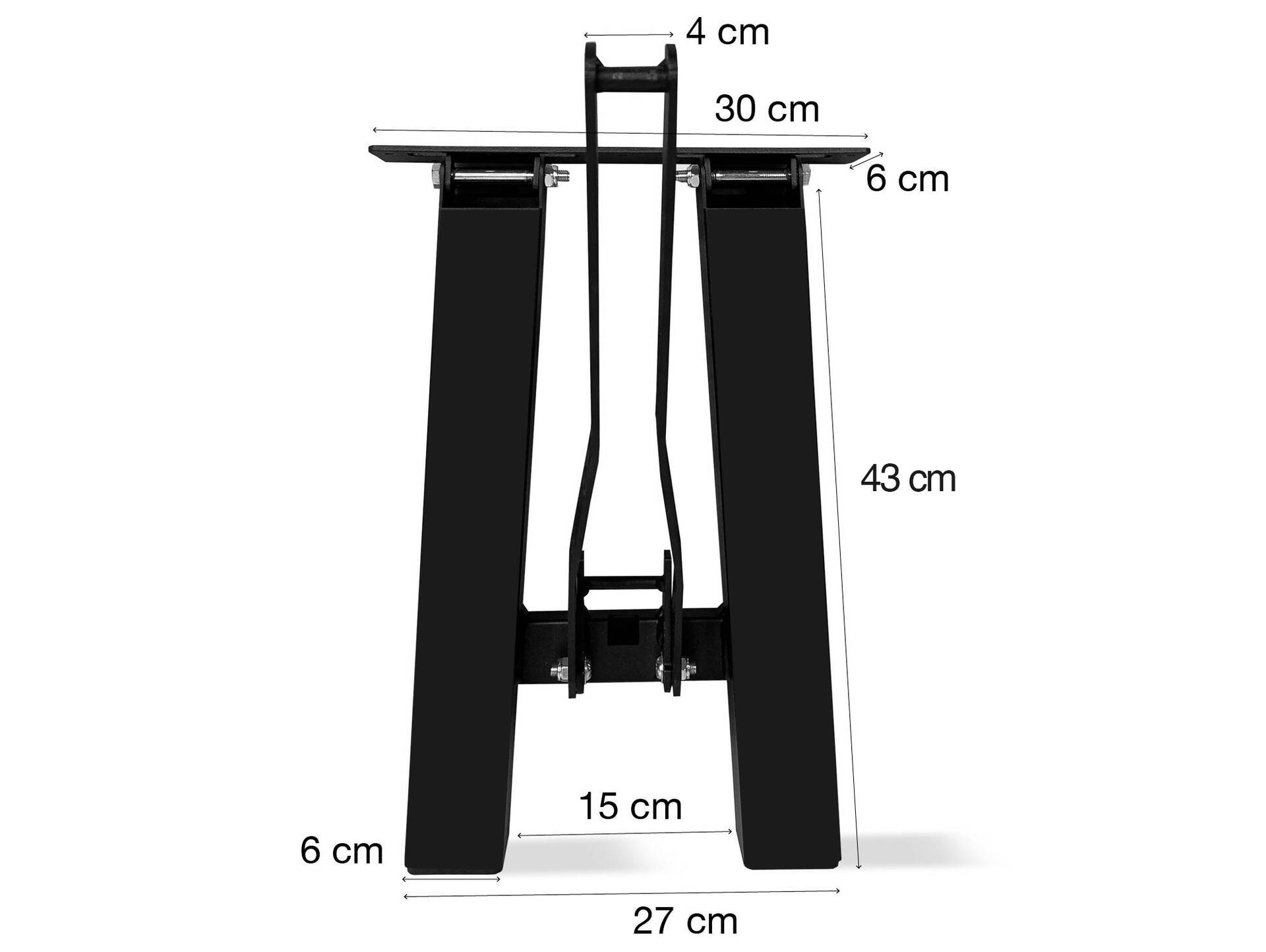 Klappbares Bankgestell/Bierbankfüße für DIY Gartenbank im 2er Set, Material Metall, Schwarz matt lackiert 30 cm