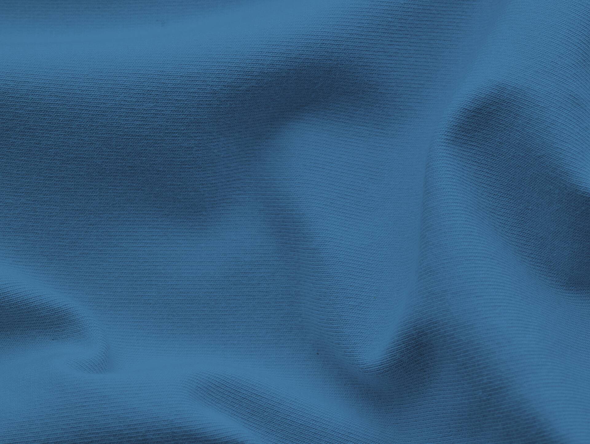 Schlafgut PURE Spannbetttuch/Spannbettlaken für Matratze, Bio-Mako-Baumwolle mit Elastan Blau | 120x190 - 130x220 cm
