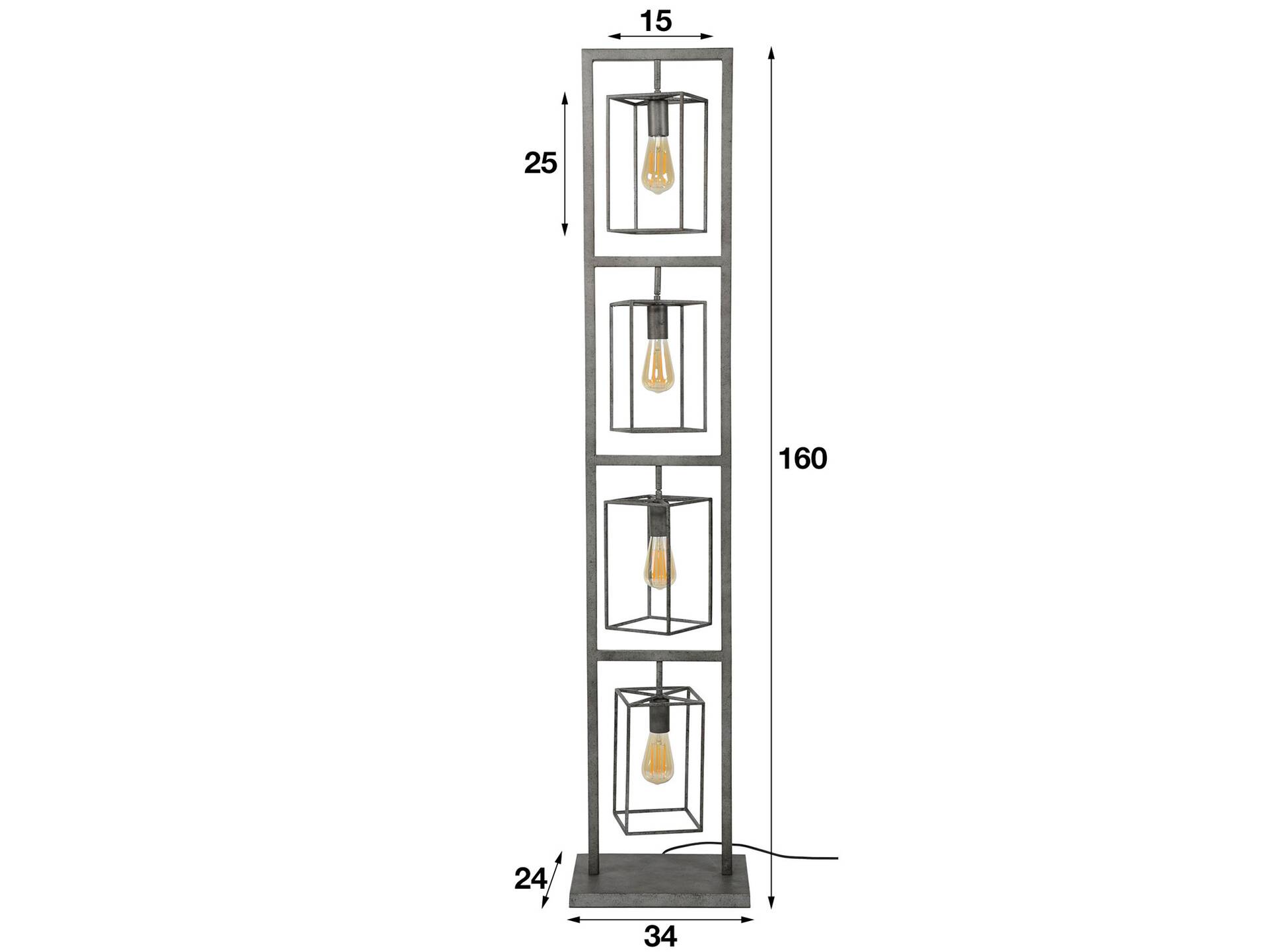 TORIGON Stehlampe mit 4 Leuchten, Material Metall 