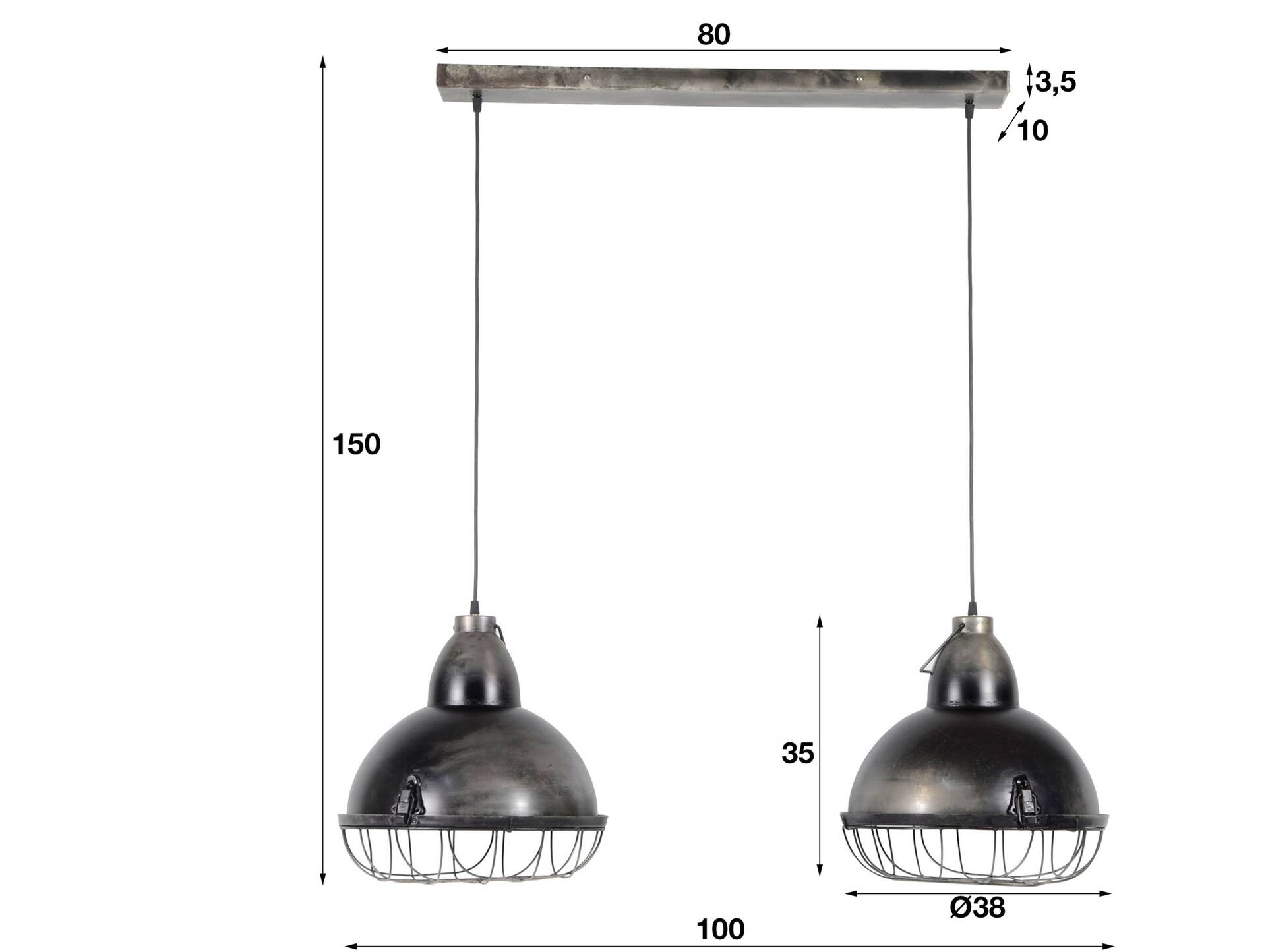 CIRA Hängelampe mit 2 Schirmen 