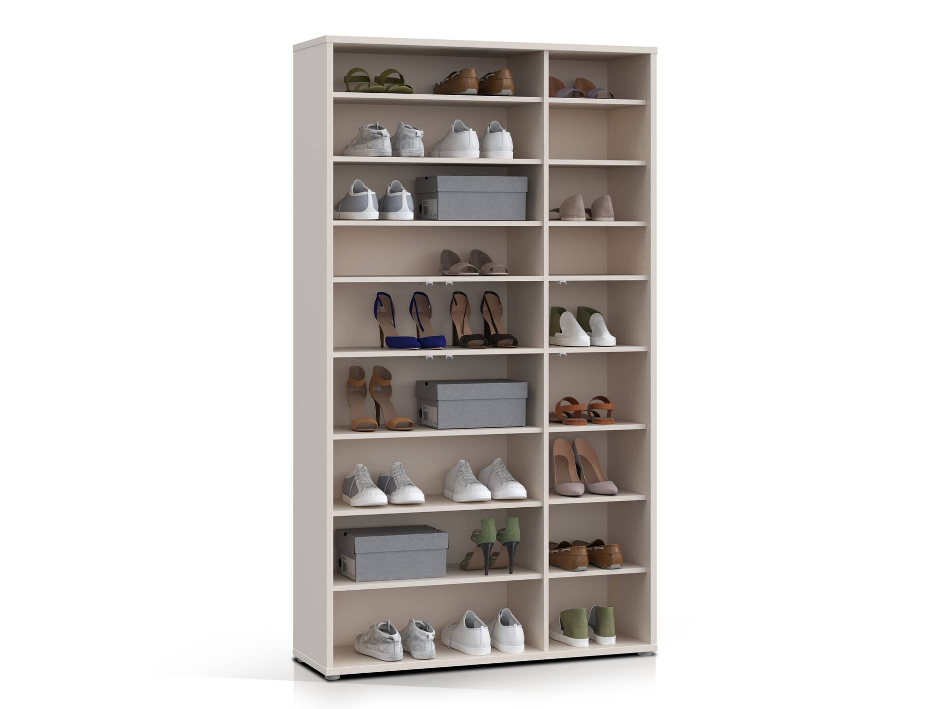 ADIAGO 6trg. Schuh-/Mehrzweckschrank, Material Dekorspanplatte Sand
