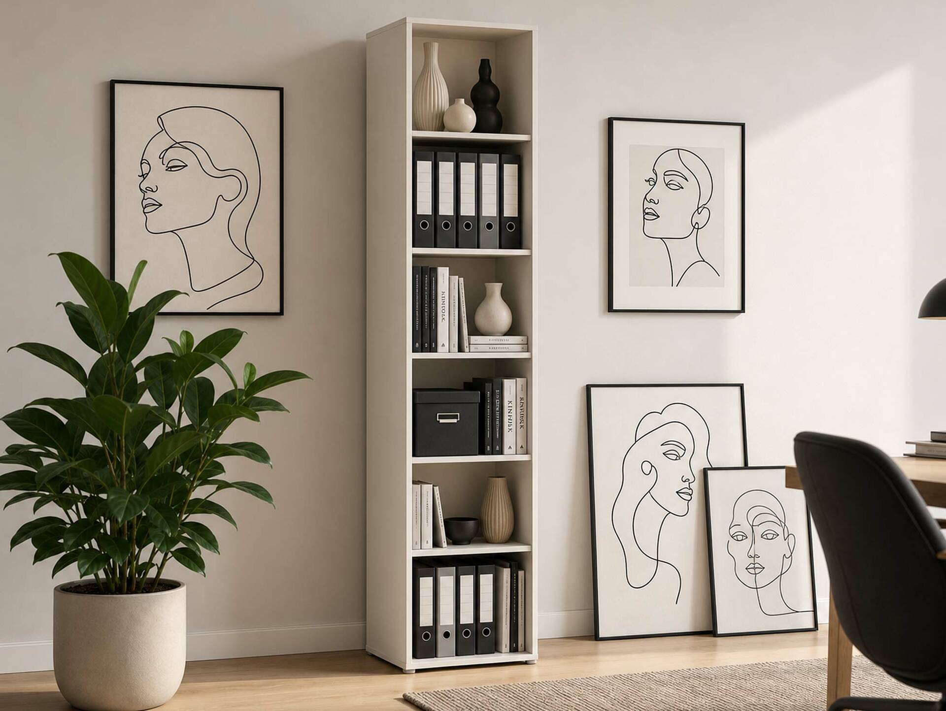 ADIAGO OFFICE Regal hoch, Material Dekorspanplatte, sand 