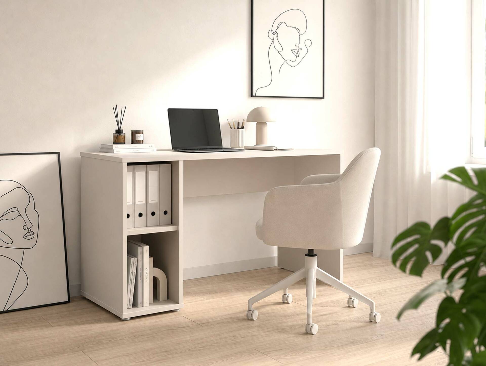 ADIAGO OFFICE Schreibtisch, Material Dekorspanplatte, sand 