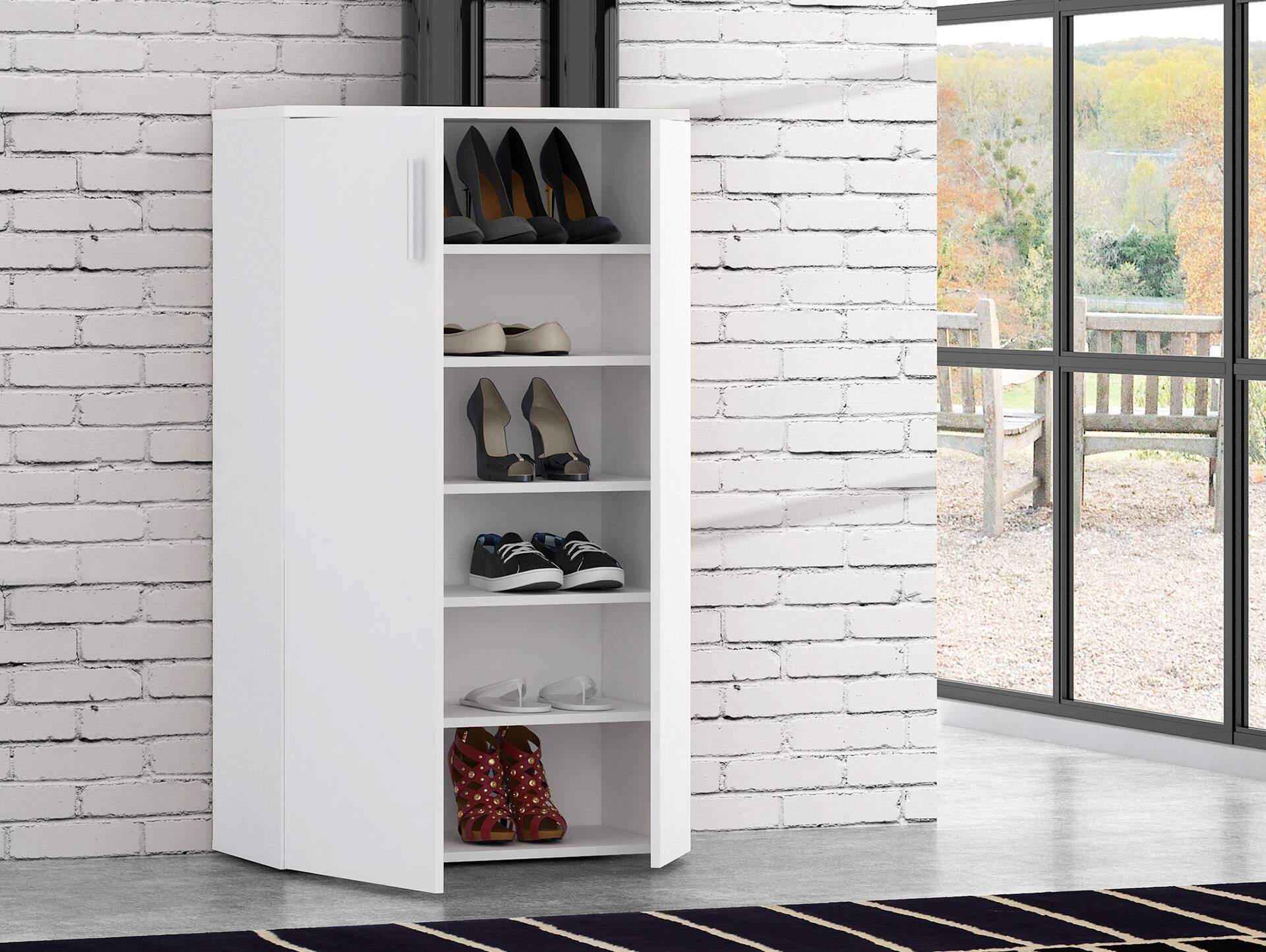 BARNA Schuhschrank, Material Dekorspanplatte weiss 