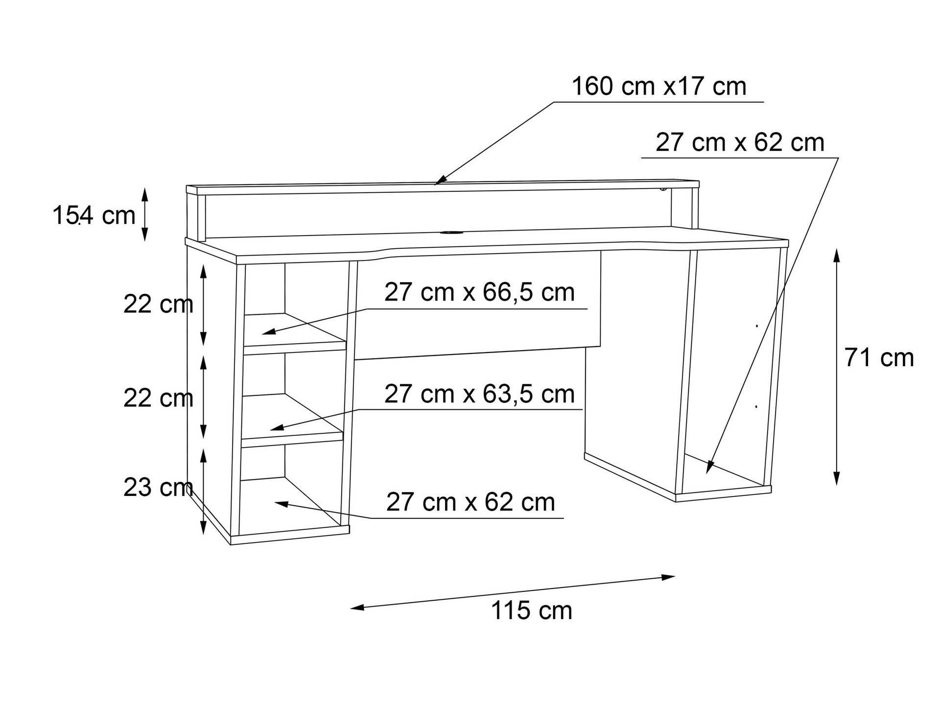 TEZO Gaming Schreibtisch, Material Dekorspanplatte, schwarz matt 