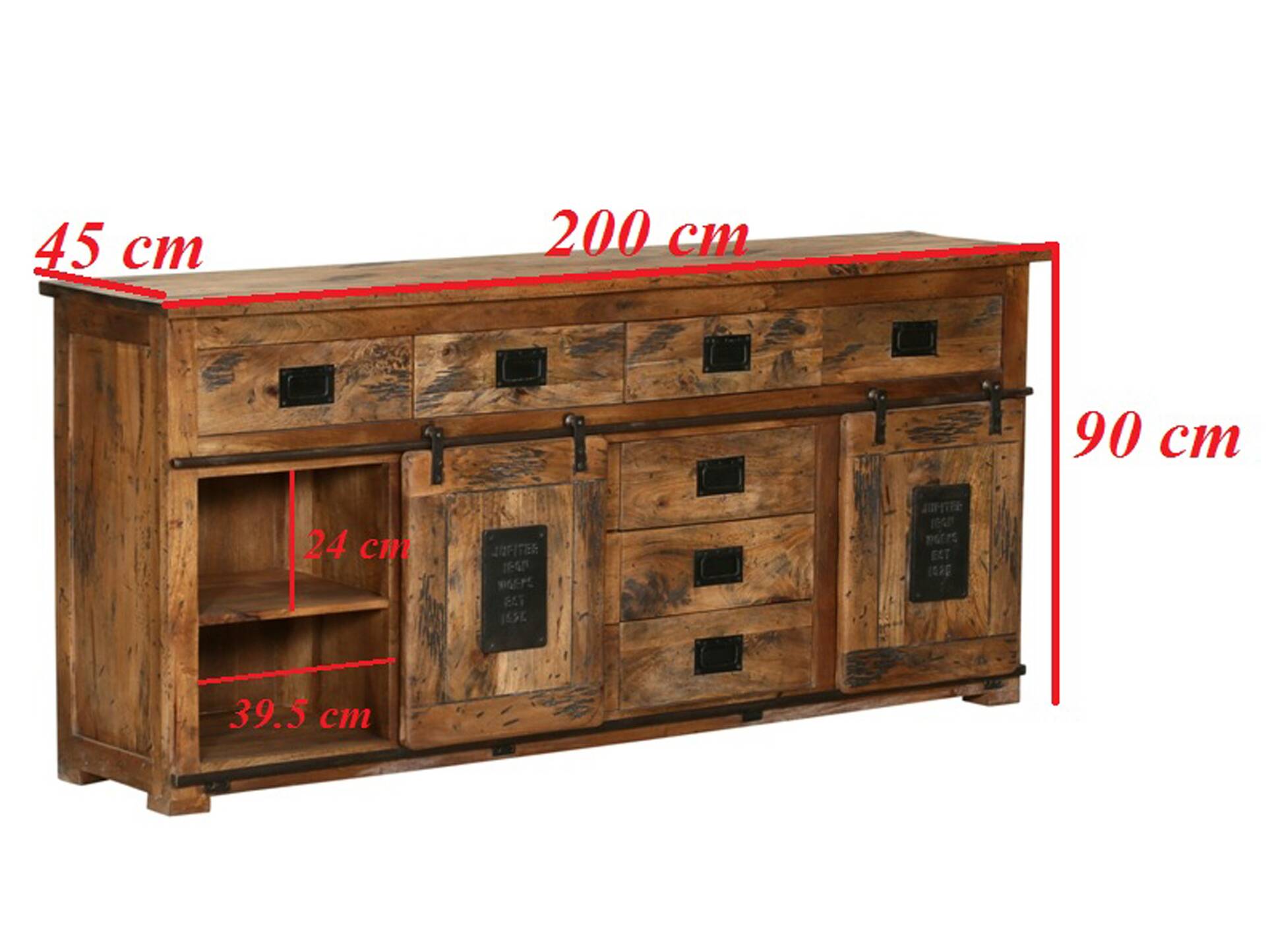 BRISTOL Sideboard IV, Material Massivholz, Mango rustikal 