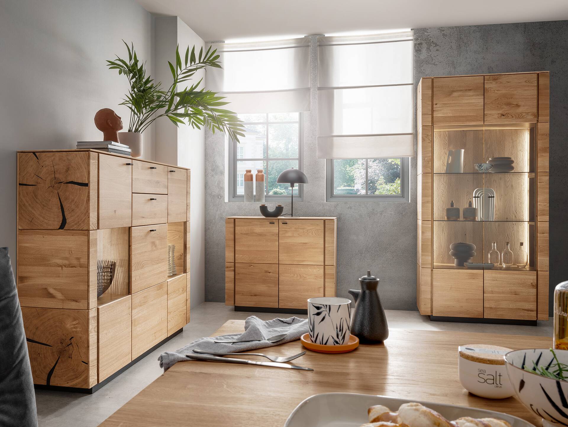 NATANO Sideboard I, Material Massivholz, Wildeiche geölt 