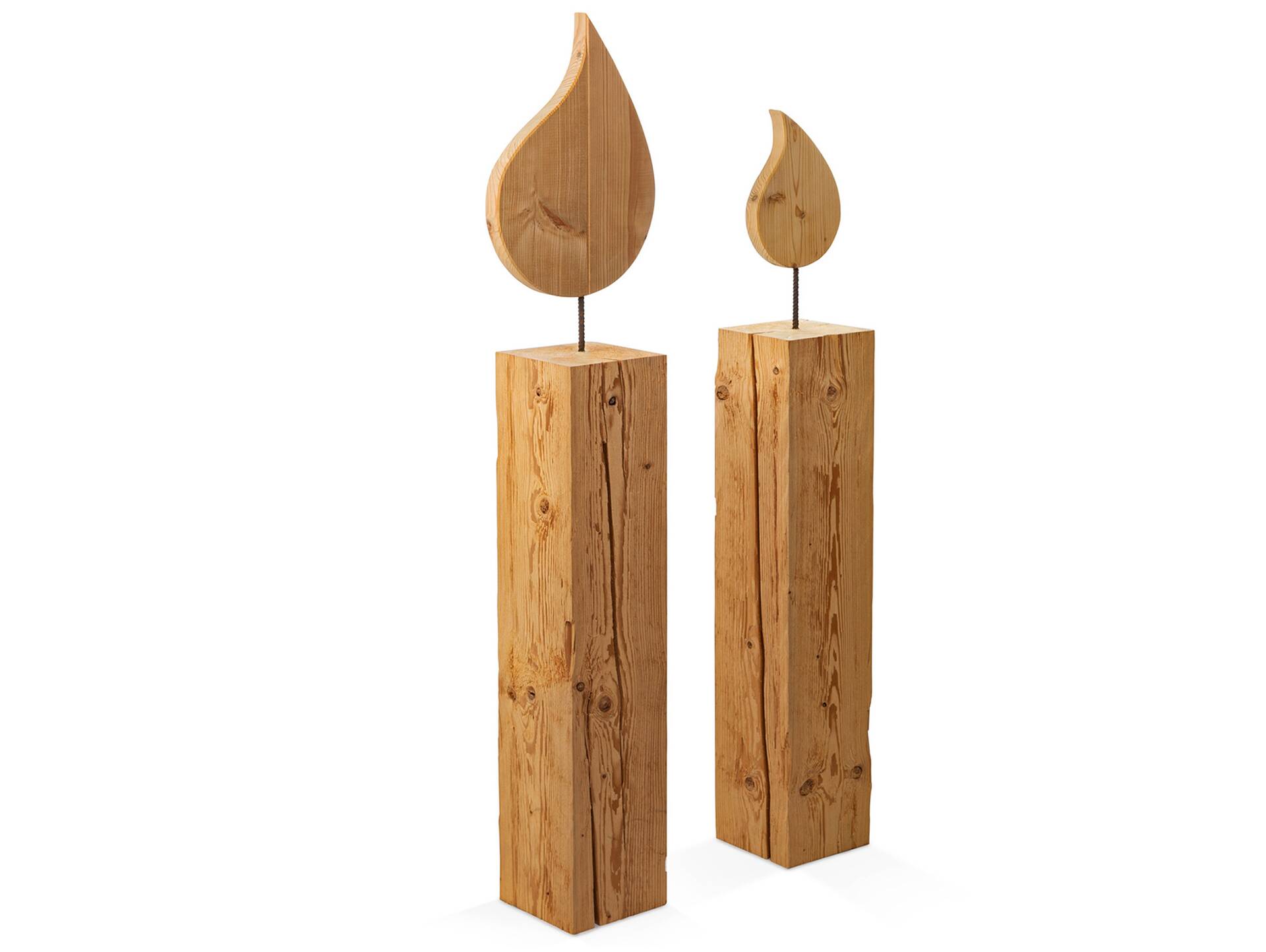 Flamme für Blumensäule, Material Massivholz Fichte Groß - 53 cm