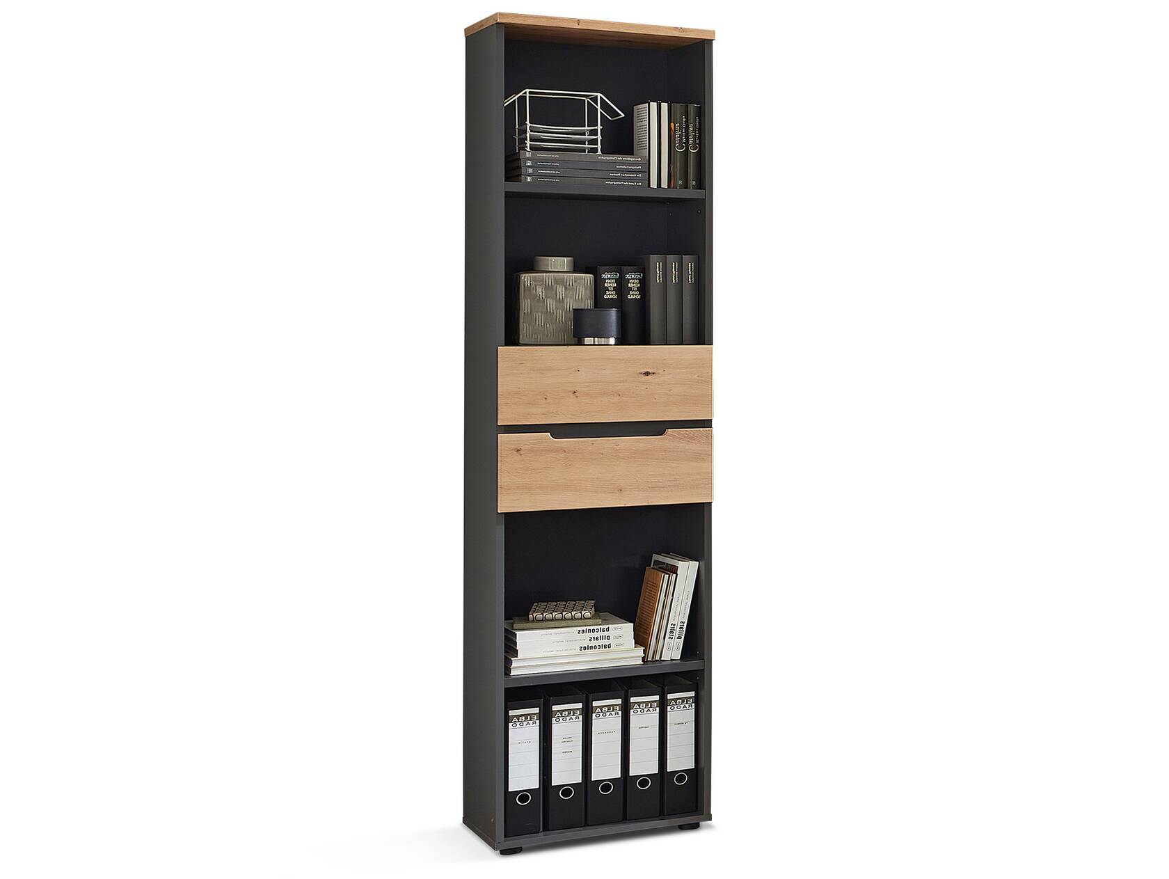 MAILAND Komplettbüro, Material Dekorspanplatte Artisan Eichefarbig / Graphit