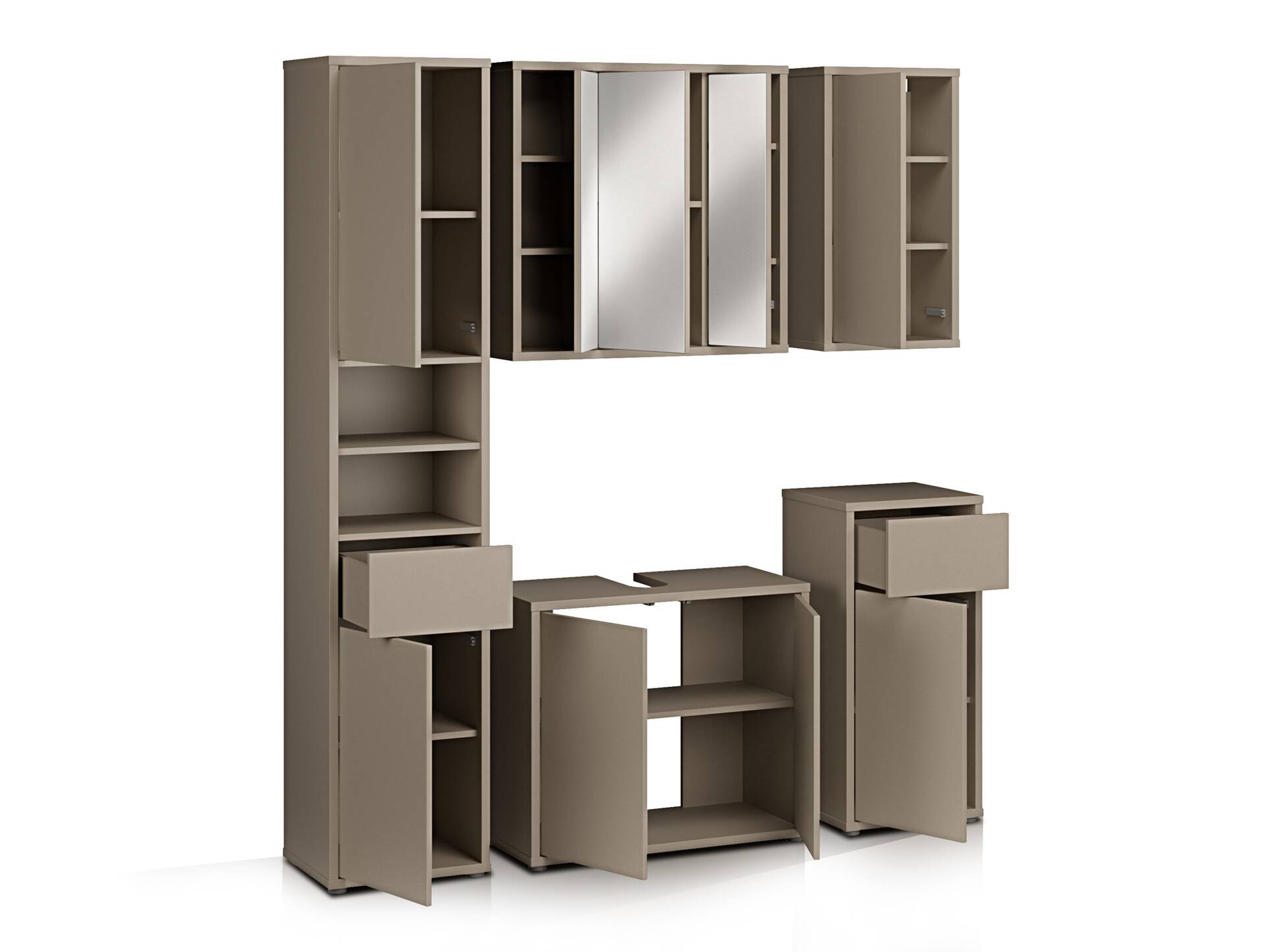 ADIAGO SPA Badezimmerset, Material Dekorspanplatte, taupe 