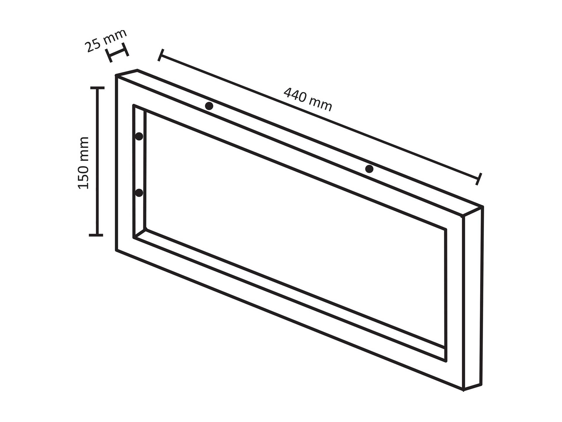Waschtischhalterung rechteckig, Material Metall Schwarz matt
