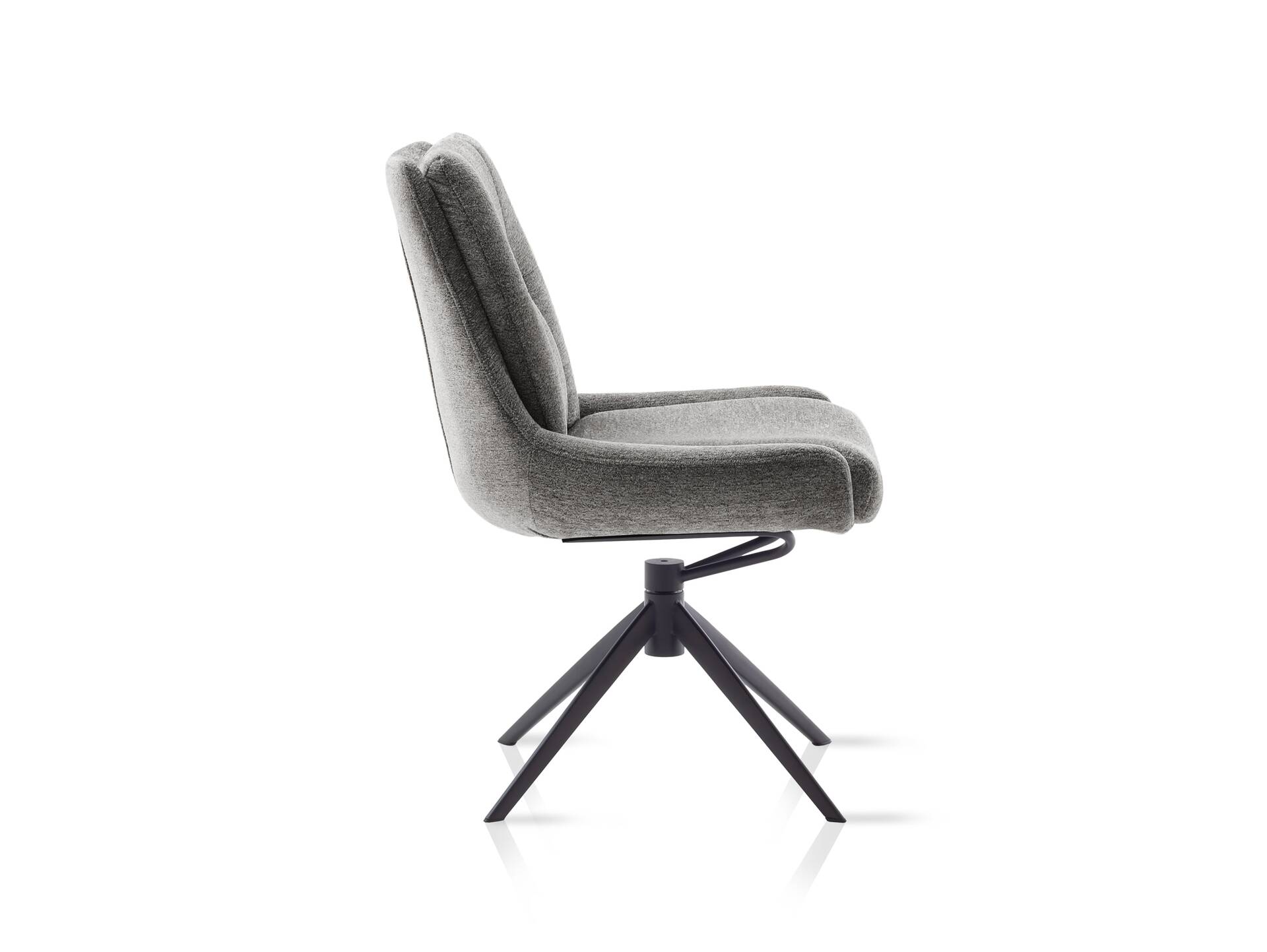 ALESSIO Schalenstuhl II, Material Stoff / Gestell: Metall oder Massivholz Metall schwarz