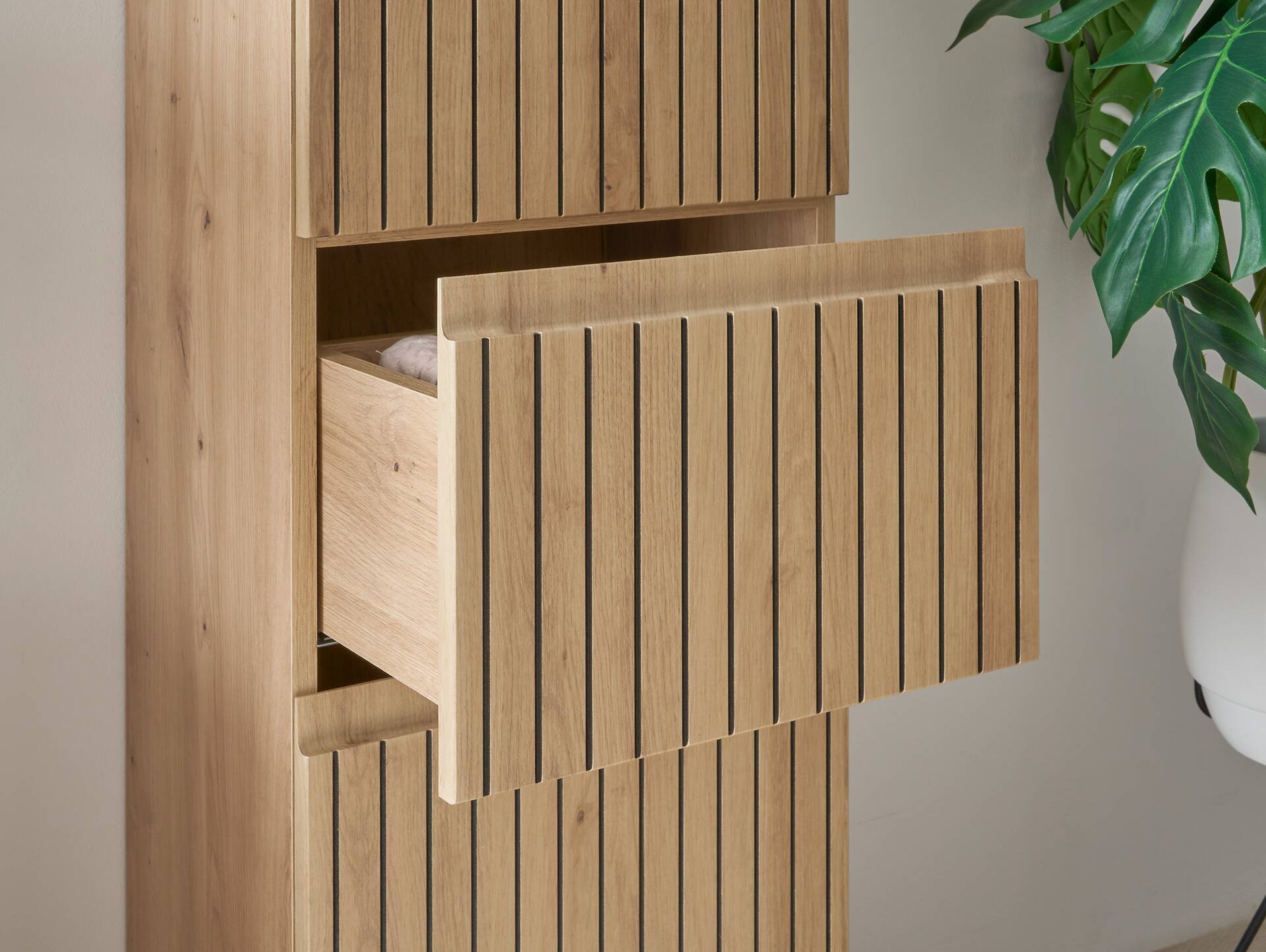 ASKINO Hochkommode fürs Badezimmer, Material Dekorspanplatte, Artisan Eiche Nachbildung 
