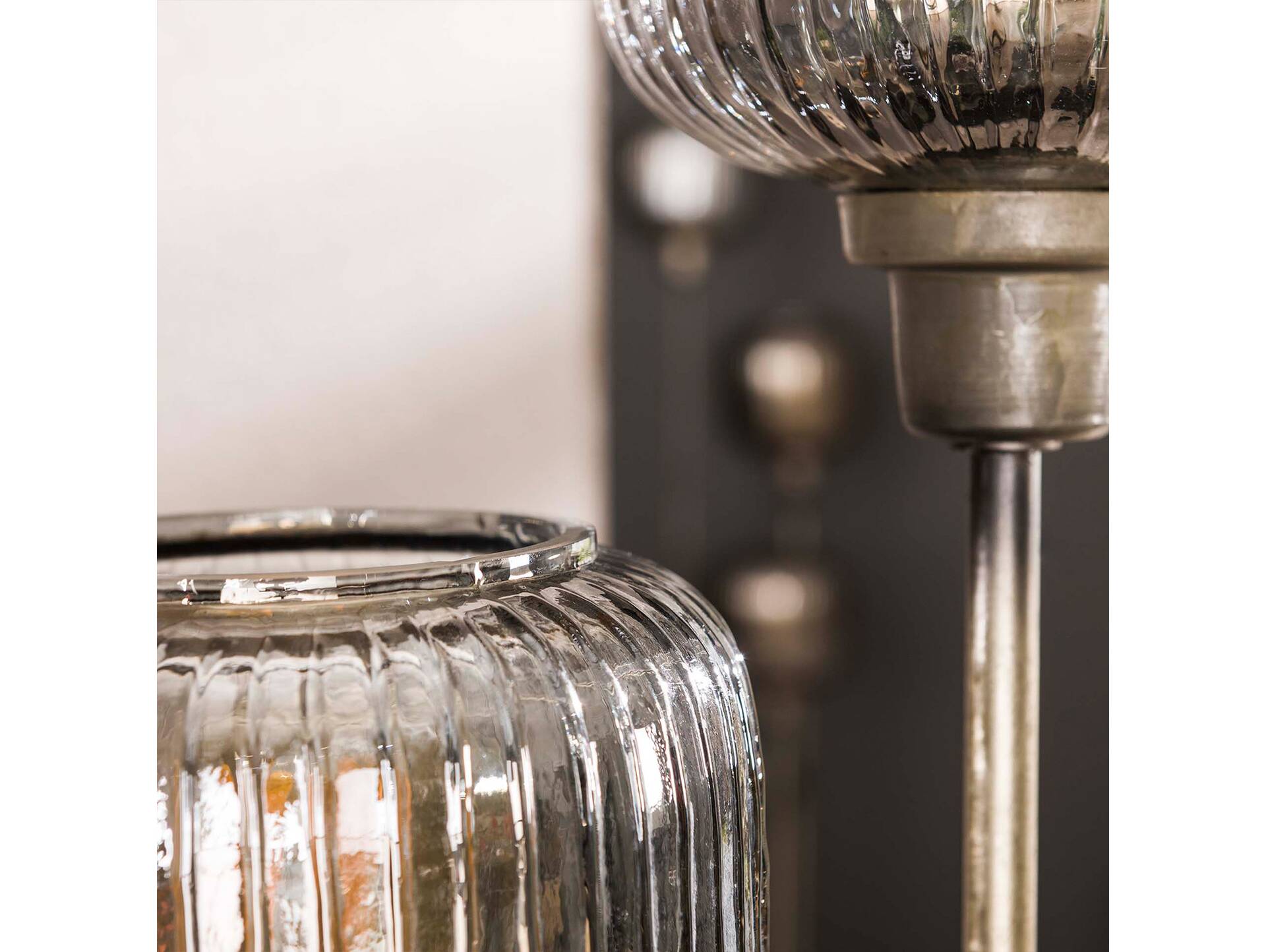 GARCON Tischlampe, 2-flammig, Glasschirme gestreift 
